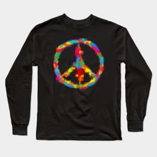 Peace Symbol in Rainbow Watercolors Long Sleeve T-Shirt